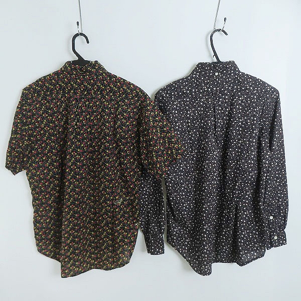 実際に弊社で買取させて頂いたEVISU/エヴィス 花柄シャツ 半袖/長袖 ブラック 2点セットの画像 1枚目