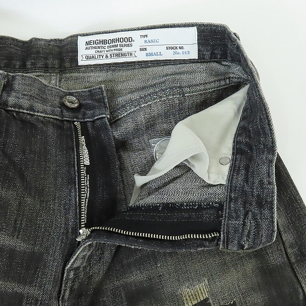 実際に弊社で買取させて頂いた【未使用】NEIGHBORHOOD/ネイバーフッド ダメージ/リメイク加工 BASIC デニムパンツ 132DCNH-PTM19/Sの画像 6枚目