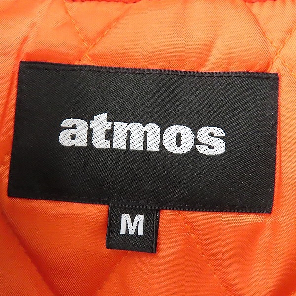 実際に弊社で買取させて頂いたatmos/アトモス Aロゴワッペン フェイクレザー切替 中綿キルティングスタジャン Mの画像 2枚目