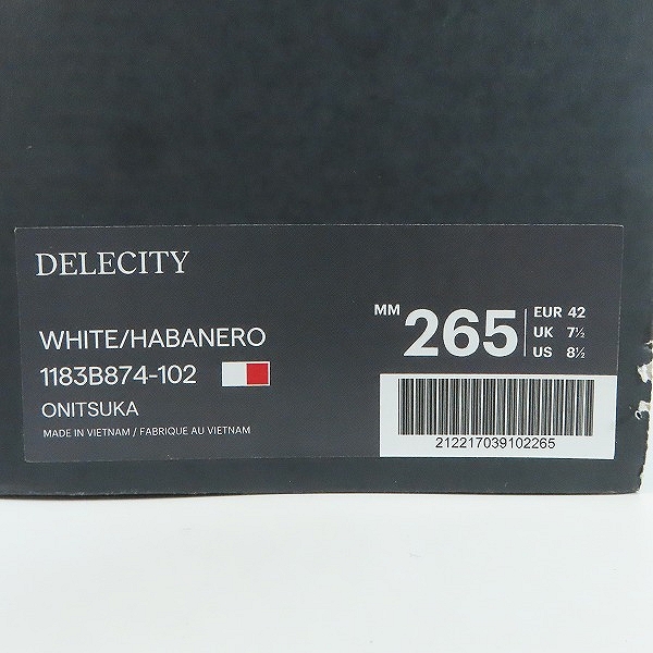 実際に弊社で買取させて頂いたOnitsuka Tiger/オニツカタイガー DELECITY/デレシティ スニーカー 1183B874-102/26.5の画像 8枚目