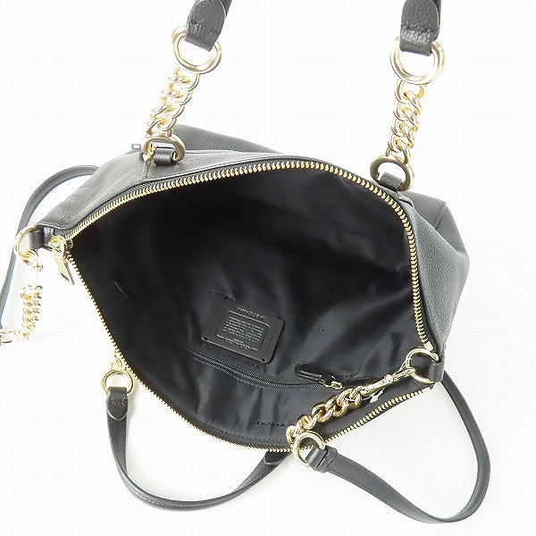 実際に弊社で買取させて頂いた【未使用】COACH/コーチ レザー ハンドバッグ ブラック F59501の画像 4枚目