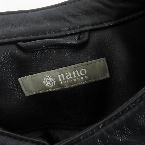 実際に弊社で買取させて頂いたnano universe/ナノユニバース 羊革 シングルライダーズジャケット NUC82LOW003SH XLの画像 2枚目