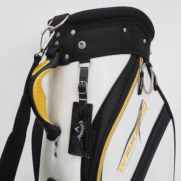 実際に弊社で買取させて頂いたCallaway/キャロウェイ WARBIRD/ウォーバード 5分割 キャディバッグ ホワイトｘブラックｘイエローの画像 4枚目