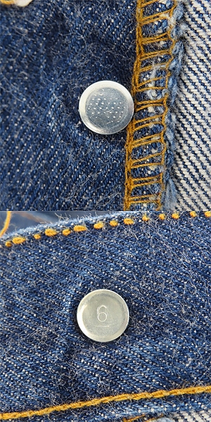 実際に弊社で買取させて頂いたLEVI'S/リーバイス 501 66後期 刻印6/点々 スモールe 赤耳 ヴィンテージ デニムパンツ W35/L32の画像 6枚目
