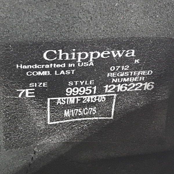 実際に弊社で買取させて頂いたCHIPPEWA/チペワ コードバン ショートエンジニアブーツ 99951/7Eの画像 6枚目