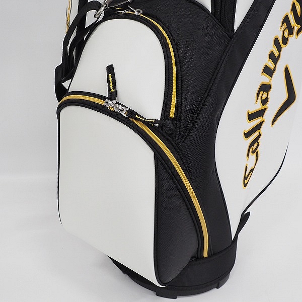 実際に弊社で買取させて頂いたCallaway/キャロウェイ WARBIRD/ウォーバード 5分割 キャディバッグ ホワイトｘブラックｘイエローの画像 5枚目