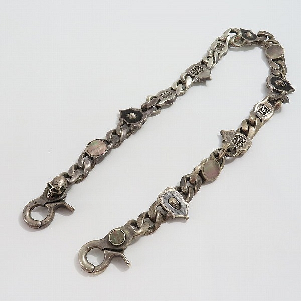 実際に弊社で買取させて頂いたSTANLEY GUESS/スタンリーゲス 2クリップ シェル/ウッドギターwスカル ウォレットチェーンの画像 9枚目