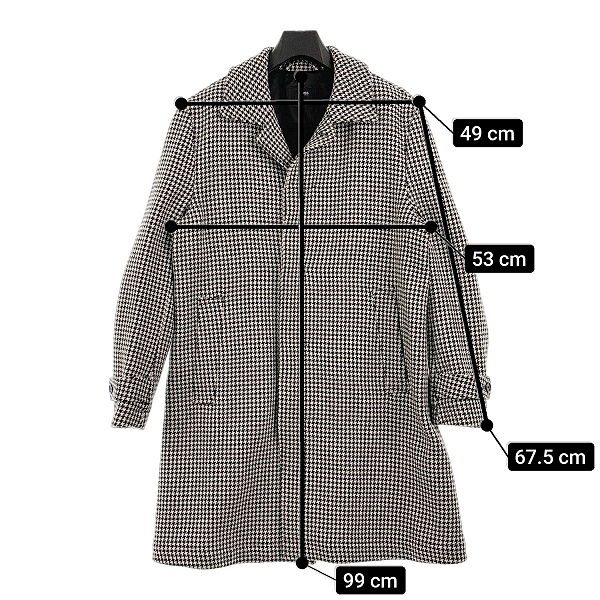 実際に弊社で買取させて頂いた【JPタグ】HUGO BOSS/ヒューゴボス DAIRON 千鳥格子柄ウールステンカラーコート 10231089/50の画像 9枚目