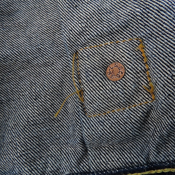 実際に弊社で買取させて頂いたLevi's/リーバイス 506XX/70501-0003 1st/ファースト 復刻 デニムジャケット Gジャン 555刻印 米国製/44の画像 6枚目