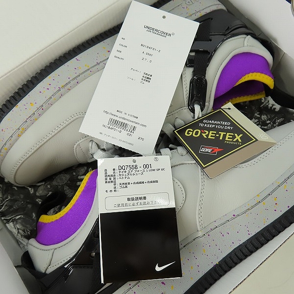 実際に弊社で買取させて頂いた【未使用】NIKE×UNDERCOVER/ナイキ×アンダーカバー AIR FORCE 1 LOW SP UC DQ7558-001/27の画像 7枚目