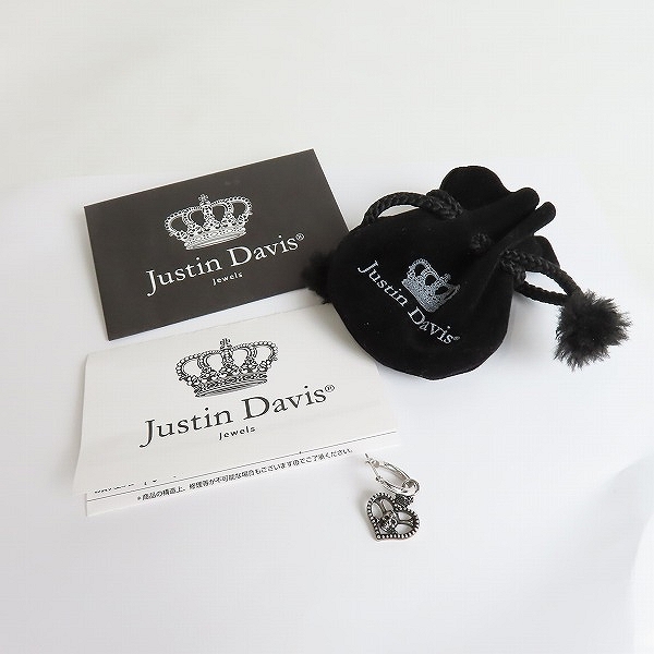 実際に弊社で買取させて頂いた【証明書付き】Justin Davis/ジャスティンデイビス スカル ハートチャーム フープピアス/SEJ580 片耳用の画像 9枚目