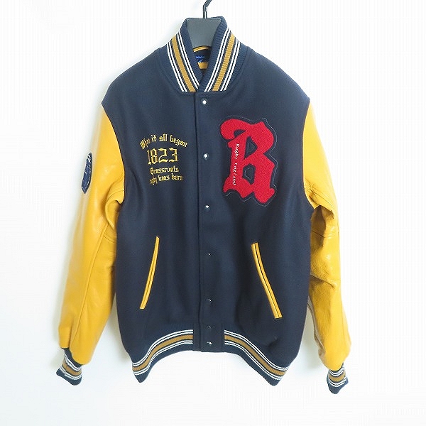 実際に弊社で買取させて頂いた【未使用】CANTERBURY/カンタベリー STADIUM JACKET 袖レザー 刺繍 スタジャン RA73510 /L