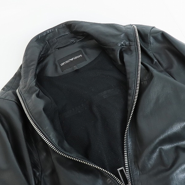 実際に弊社で買取させて頂いたEMPORIO ARMANI/エンポリオアルマーニ レザージャケット 3Y1B96 1LAGZ/Sの画像 5枚目