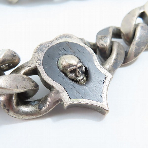 実際に弊社で買取させて頂いたSTANLEY GUESS/スタンリーゲス 2クリップ シェル/ウッドギターwスカル ウォレットチェーンの画像 6枚目