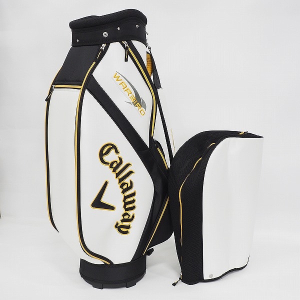 実際に弊社で買取させて頂いたCallaway/キャロウェイ WARBIRD/ウォーバード 5分割 キャディバッグ ホワイトｘブラックｘイエローの画像 1枚目
