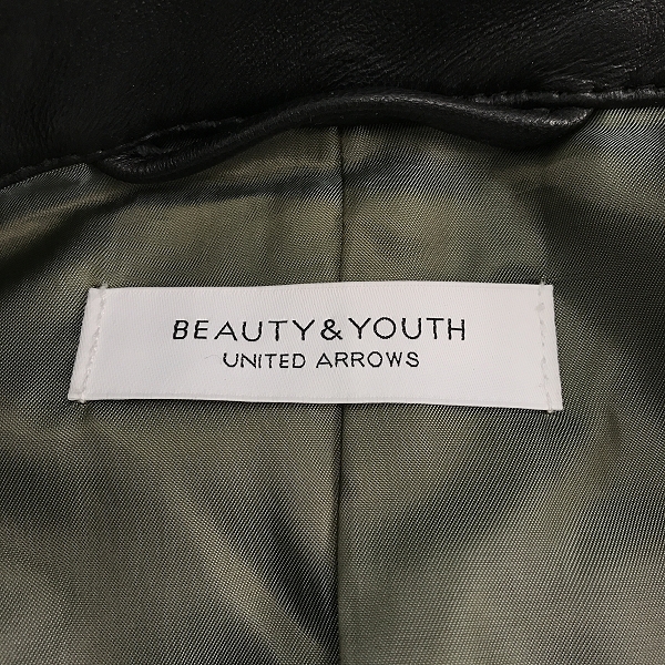 実際に弊社で買取させて頂いたUNITED ARROWS/ユナイテッドアローズ B&Y レザーコート/Lの画像 2枚目
