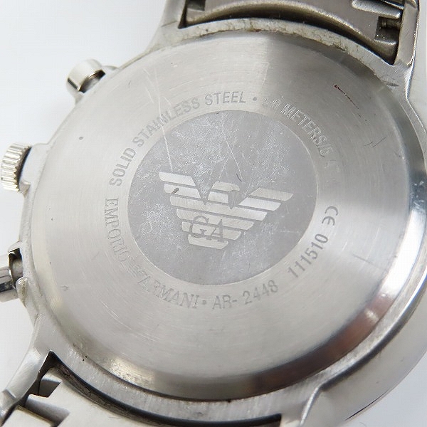 実際に弊社で買取させて頂いたEMPORIO ARMANI/エンポリオアルマーニ クロノグラフ デイト クォーツ 腕時計  AR2448【動作未確認】の画像 4枚目
