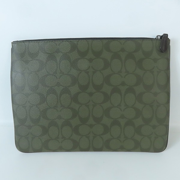 実際に弊社で買取させて頂いたCOACH/コーチ シグネチャー柄 PVCクラッチバッグ F66546の画像 1枚目