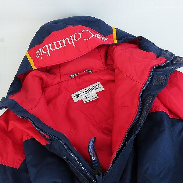 実際に弊社で買取させて頂いたColumbia Sportswear/コロンビアスポーツウェア 90Sヴィンテージ ハーフジップ ブルゾン ネイビー×レッド/Lの画像 4枚目