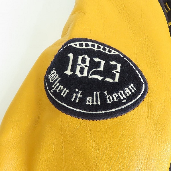 実際に弊社で買取させて頂いた【未使用】CANTERBURY/カンタベリー STADIUM JACKET 袖レザー 刺繍 スタジャン RA73510 /Lの画像 7枚目