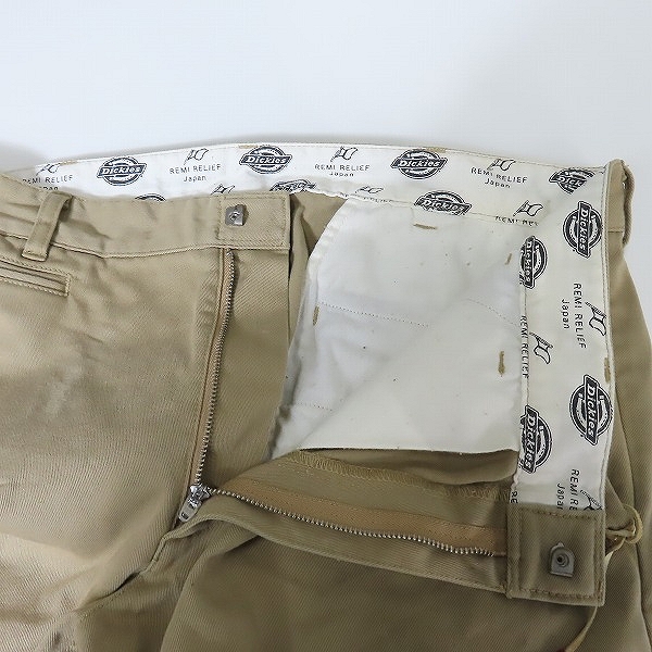 実際に弊社で買取させて頂いたREMI RELIEF×Dickies/レミレリーフ×ディッキーズ 裾ジップ チノパンツ 181M40UK01 XLの画像 3枚目