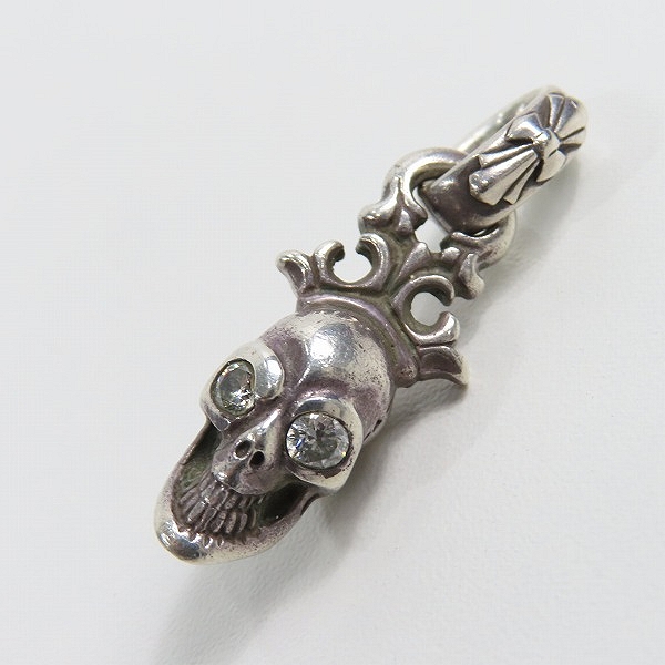 実際に弊社で買取させて頂いたBWL/Bill Wall Leather/ビルウォールレザー グッドラックスカル w/ストーンアイズ クラウン ペンダント