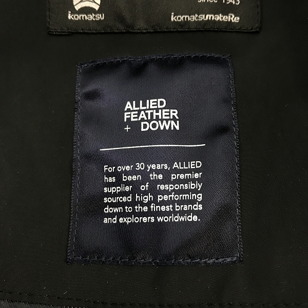 実際に弊社で買取させて頂いたBEAMS LIGHTS × 小松マテーレ/ビームスライト アライド ダウンブルゾン 51-18-0439-147/Mの画像 3枚目