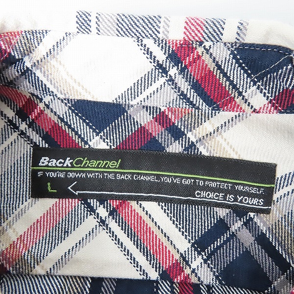 実際に弊社で買取させて頂いたBackChannel/バックチャンネル チェック柄 フランネルシャツ/Lの画像 2枚目