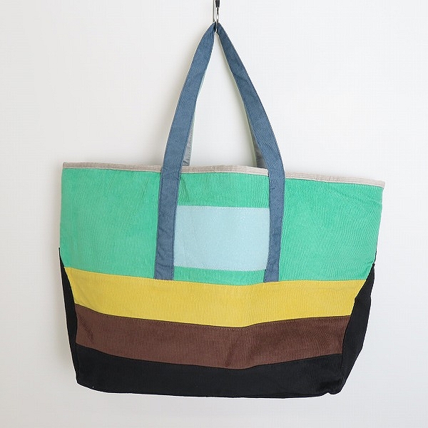 実際に弊社で買取させて頂いた【未使用】atmos/アトモス 20SS ショーン ウェザースプーン マルチカラー コーデュロイ トートバッグの画像 1枚目