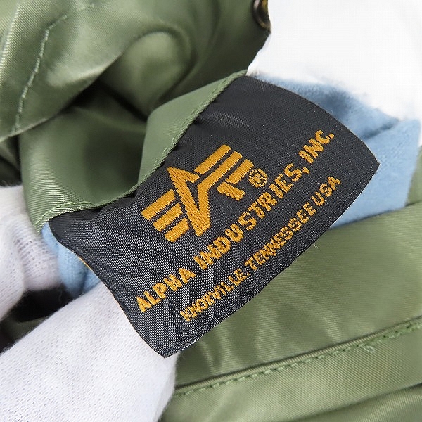 実際に弊社で買取させて頂いたALPHA INDUSTRIES/アルファインダストリーズ MA-1 リバーシブル フライトジャケット カーキ系/MIL-J-82790J Lの画像 4枚目