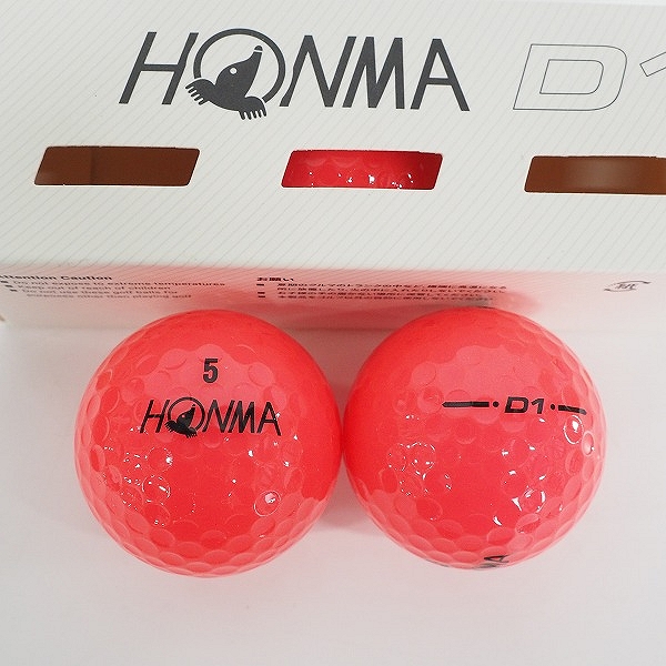 実際に弊社で買取させて頂いた【未使用】HONMA/ホンマ D1 DYNAMIC DISTANCE ゴルフボール ホワイト・ピンク 7スリーブ/計21個 の画像 2枚目
