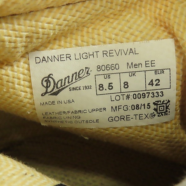 実際に弊社で買取させて頂いたDANNER/ダナー DANNER LIGHT/DL REVIVAL/ダナーライト リバイバル 80660 /8.5の画像 5枚目