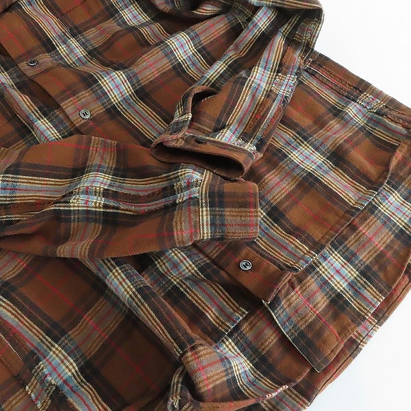 実際に弊社で買取させて頂いたUNDERCOVER/アンダーカバー 22AW ネルCK襟スラッシュシャツ UC2B9404/3の画像 5枚目