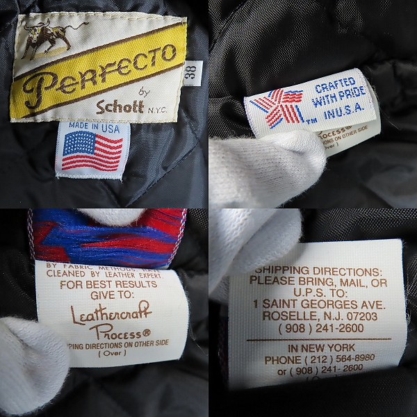 実際に弊社で買取させて頂いたPERFECTO by Schott/パーフェクト バイ ショット ダブルライダースジャケット/38の画像 3枚目