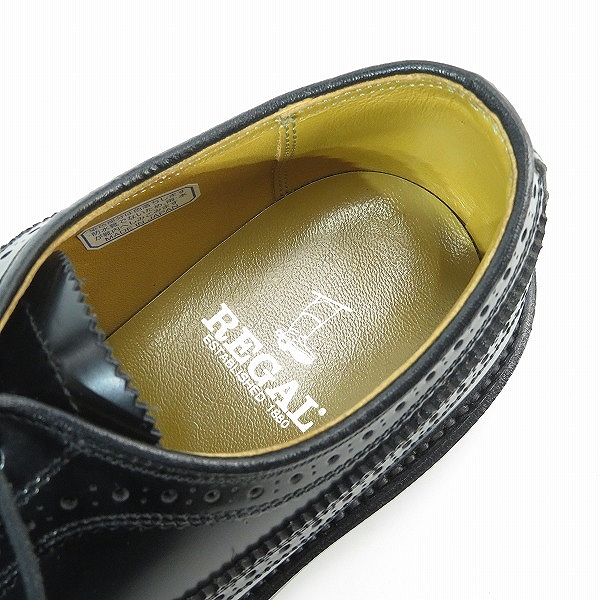 実際に弊社で買取させて頂いたREGAL/リーガル ウイングチップ レザー シューズ ブラック 2589/24.5の画像 4枚目