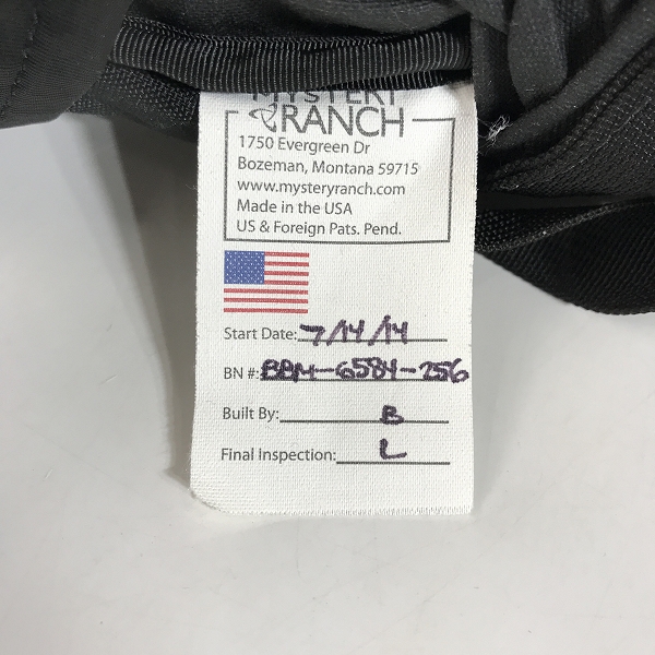 実際に弊社で買取させて頂いたMYSTERY RANCH/ミステリーランチ バックパック bbm-6584-256の画像 5枚目