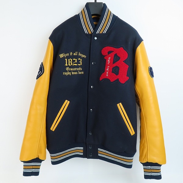 実際に弊社で買取させて頂いたCANTERBURY/カンタベリー STADIUM JACKET 袖レザー 刺繍 スタジアムジャケット/スタジャン RA73510/L