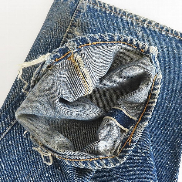 実際に弊社で買取させて頂いたLEVI'S/リーバイス 501 66前期 刻印6 スモールe 不均等V デニムパンツ /36の画像 9枚目