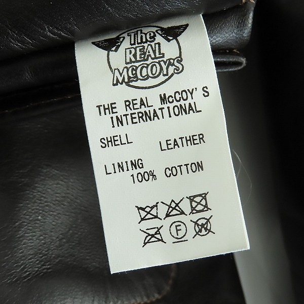 実際に弊社で買取させて頂いたTHE REAL McCOY'S/ザ リアルマッコイズ A-2 (MODEL 220) レザー フライトジャケット MJ22001/42 の画像 4枚目