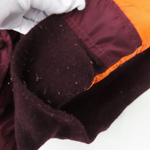 実際に弊社で買取させて頂いたALPHA INDUSTRIES/アルファインダストリーズ MA-1 リバーシブル フライトジャケット ワインレッド系/MIL-J-82790J Lの画像 9枚目