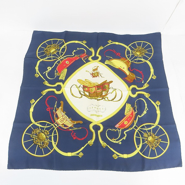 実際に弊社で買取させて頂いたHERMES/エルメス カレ90 SPRINGS/ スプリング LEDOUX 大判ストールの画像 4枚目