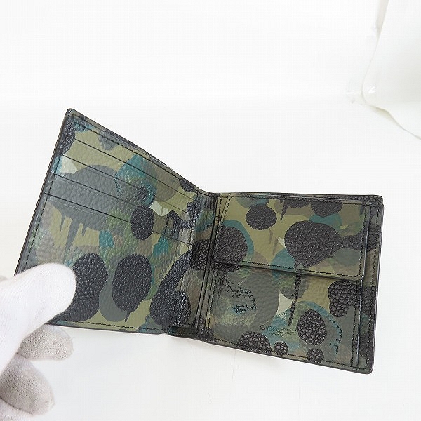 実際に弊社で買取させて頂いたCOACH/コーチ カモ柄 二つ折り財布/ウォレットの画像 3枚目