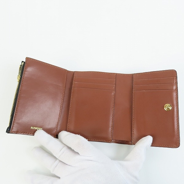 実際に弊社で買取させて頂いたBURBERRY/バーバリー Small Icon Stripe E-canvas Folding Wallet/アイコンストライプ 三つ折り財布 8026003 A7026の画像 3枚目