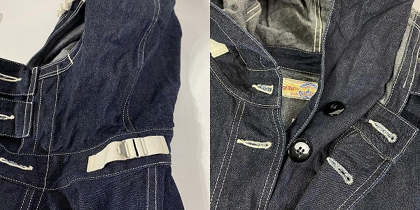 実際に弊社で買取させて頂いたTHE REAL McCOYS/リアルマッコイズ デニム フーデッド プルオーバー/Lの画像 9枚目