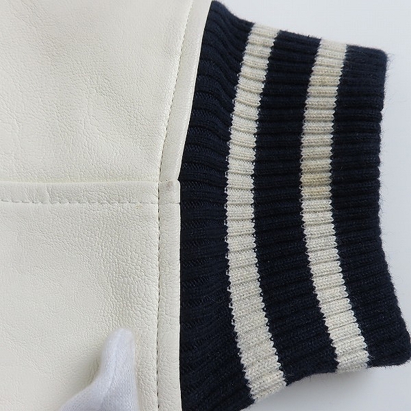 実際に弊社で買取させて頂いたatmos/アトモス Aロゴワッペン フェイクレザー切替 中綿キルティングスタジャン Mの画像 5枚目