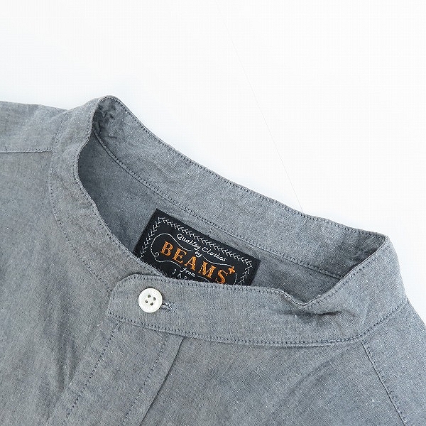 実際に弊社で買取させて頂いたBEAMS PLUS/ビームスプラス バンドカラープルオーバーシャツ グレー Sの画像 5枚目
