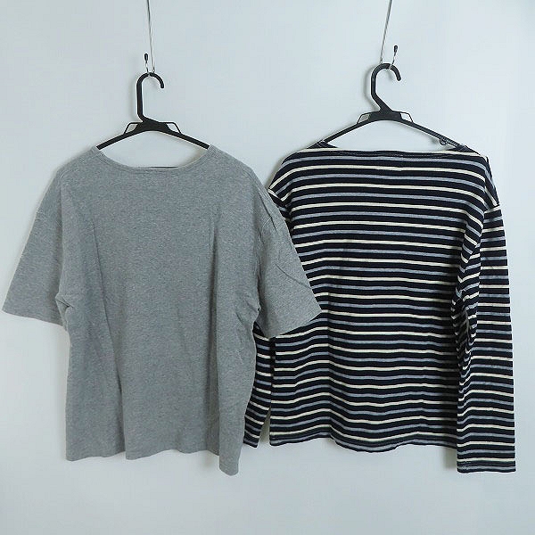 実際に弊社で買取させて頂いたEVISU/エヴィス クルーネック 半袖/長袖 Tシャツ グレー/ストライプ 2点セットの画像 1枚目