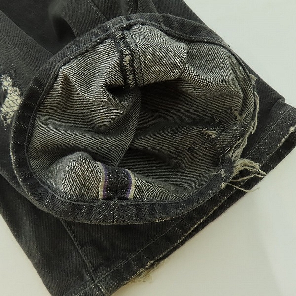 実際に弊社で買取させて頂いた【難あり】NEIGHBORHOOD/ネイバーフッド SAVAGE DENIM 01 ダメージ加工 デニムパンツ DCNH-PT-10 XLの画像 7枚目