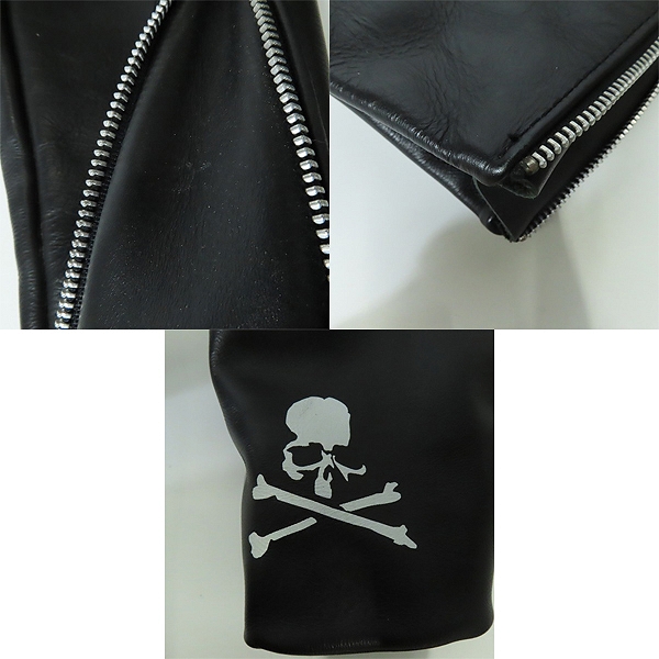 実際に弊社で買取させて頂いたMASTERMIND WORLD×VANSON/マスターマインド×バンソン 17AW 背面スカル ロゴ プリント ライダース MWVP17-BL001-1/XXLの画像 9枚目