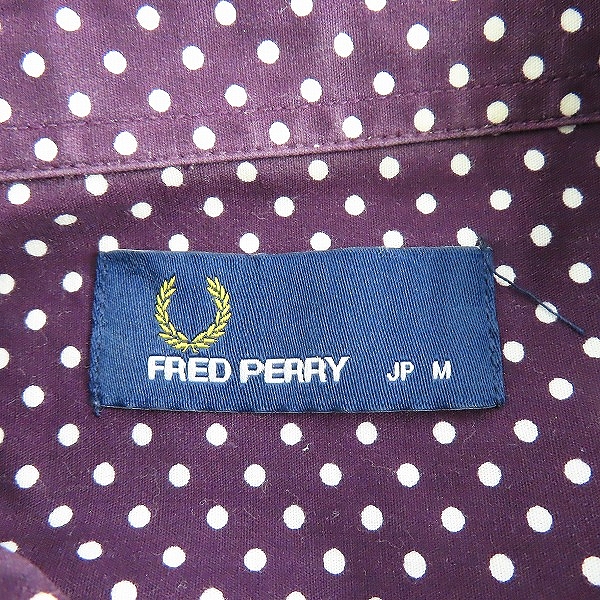 実際に弊社で買取させて頂いたFRED PERRY/フレッドペリー Polka Dot Print L/S Shirt JAPAN LIMITED/ポルカドットプリント 長袖シャツ F4359/Mの画像 2枚目